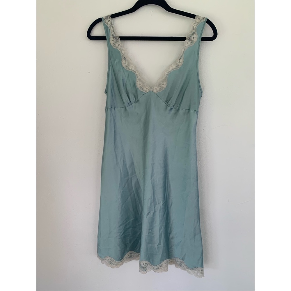 Light blue, lace lined Victorias Secret night gown